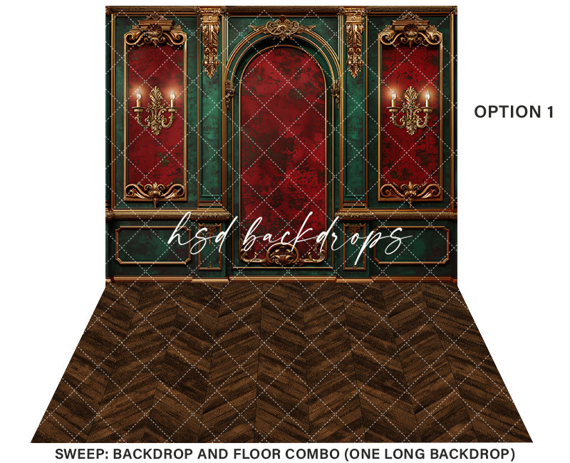 Elegant Christmas Wall (sweep options) - HSD Photography Backdrops