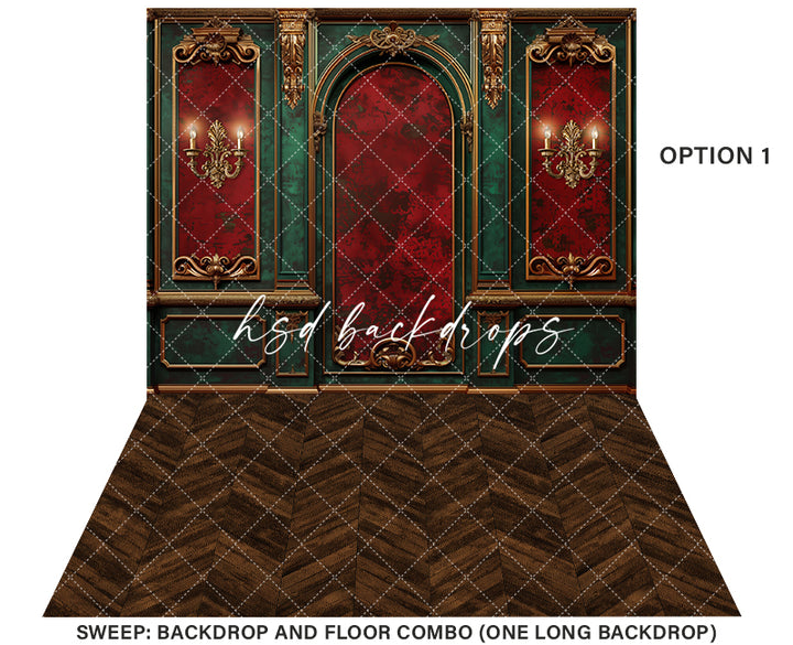 Elegant Christmas Wall (sweep options) - HSD Photography Backdrops