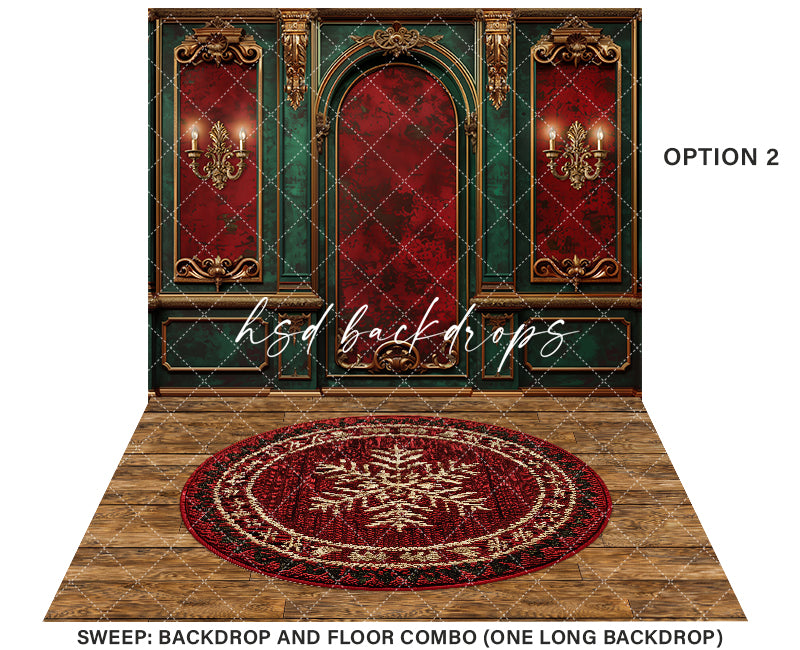 Elegant Christmas Wall (sweep options) - HSD Photography Backdrops