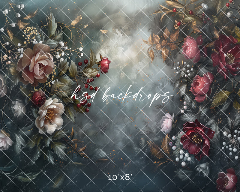 Moody Winter Floral  (sweep options) - HSD Photography Backdrops
