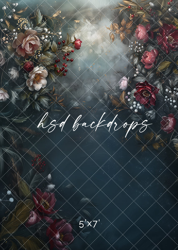 Moody Winter Floral  (sweep options) - HSD Photography Backdrops