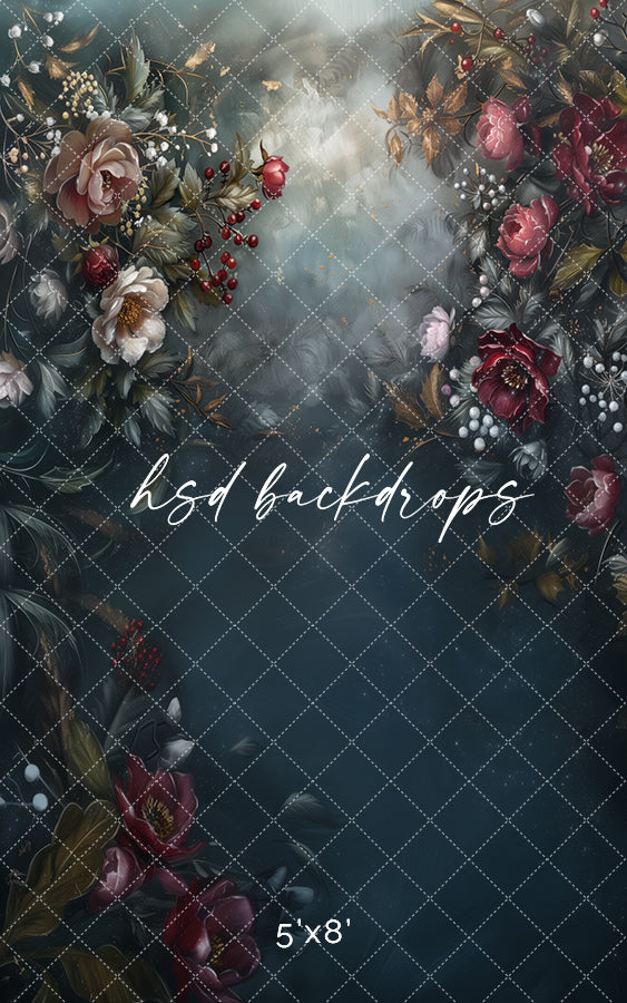 Moody Winter Floral  (sweep options) - HSD Photography Backdrops
