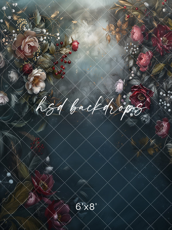 Moody Winter Floral  (sweep options) - HSD Photography Backdrops
