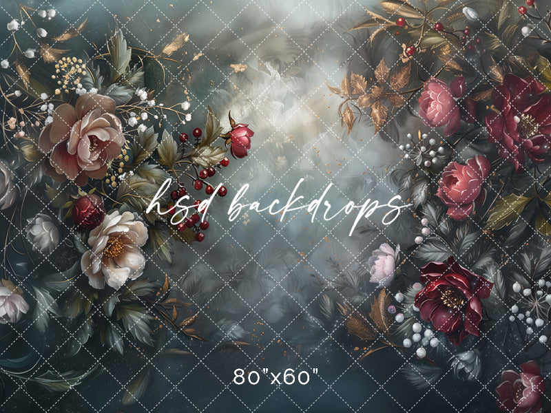 Moody Winter Floral  (sweep options) - HSD Photography Backdrops