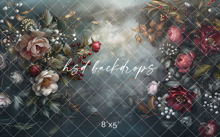 Moody Winter Floral  (sweep options) - HSD Photography Backdrops