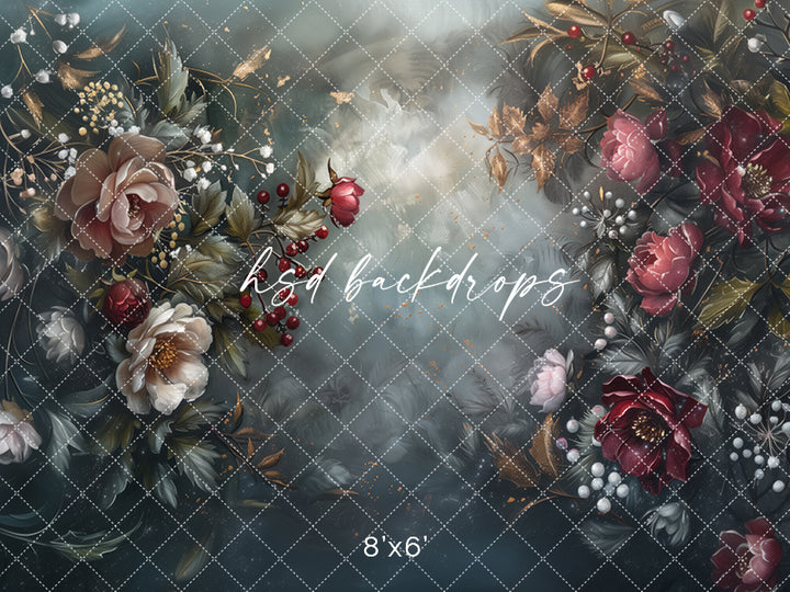 Moody Winter Floral  (sweep options) - HSD Photography Backdrops