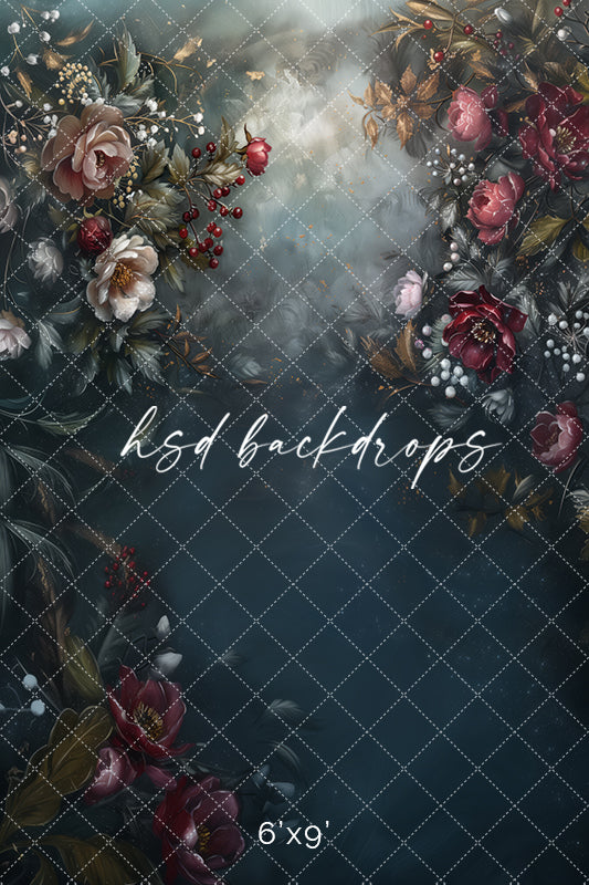 Moody Winter Floral  (sweep options) - HSD Photography Backdrops