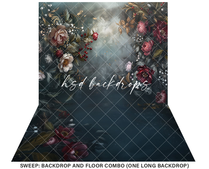 Moody Winter Floral  (sweep options) - HSD Photography Backdrops