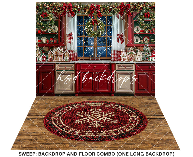 Festive Christmas Kitchen (sweep options) - HSD Photography Backdrops
