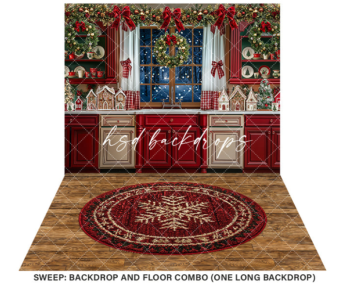 Festive Christmas Kitchen (sweep options) - HSD Photography Backdrops