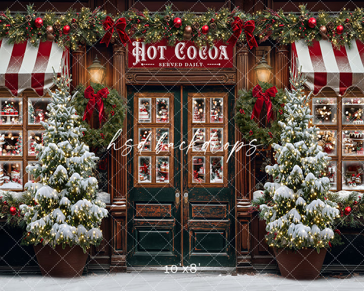Hot Cocoa Store Front (sweep options) - HSD Photography Backdrops