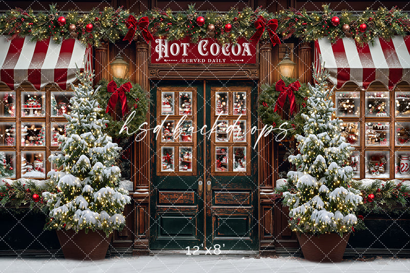 Hot Cocoa Store Front (sweep options) - HSD Photography Backdrops