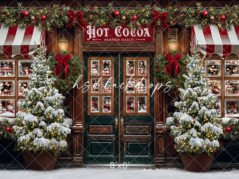 Hot Cocoa Store Front (sweep options) - HSD Photography Backdrops