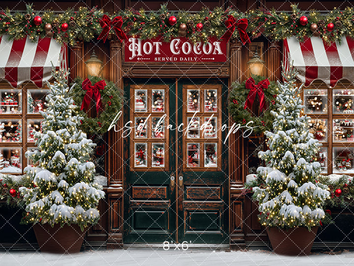 Hot Cocoa Store Front (sweep options) - HSD Photography Backdrops