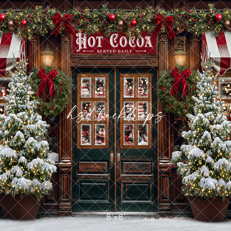 Hot Cocoa Store Front (sweep options) - HSD Photography Backdrops