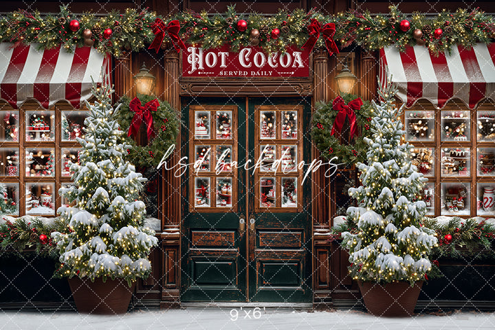 Hot Cocoa Store Front (sweep options) - HSD Photography Backdrops
