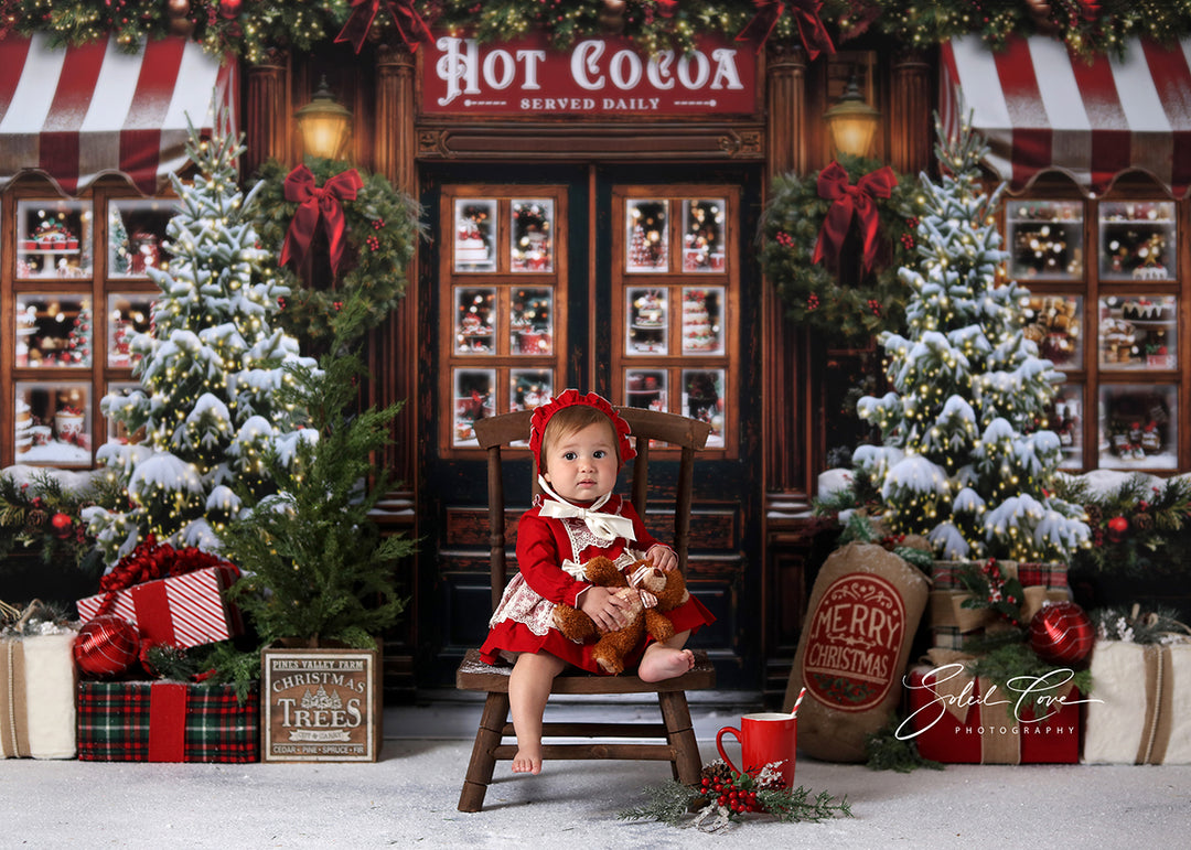 Hot Cocoa Store Front (sweep options) - HSD Photography Backdrops