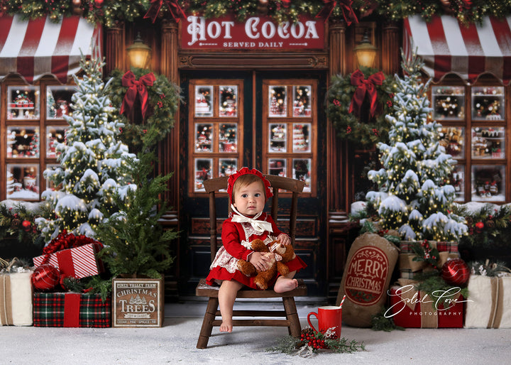 Hot Cocoa Store Front (sweep options) - HSD Photography Backdrops