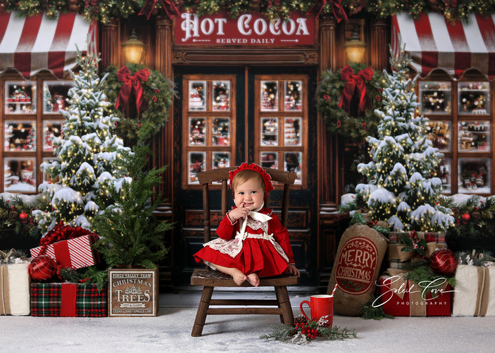 Hot Cocoa Store Front (sweep options) - HSD Photography Backdrops