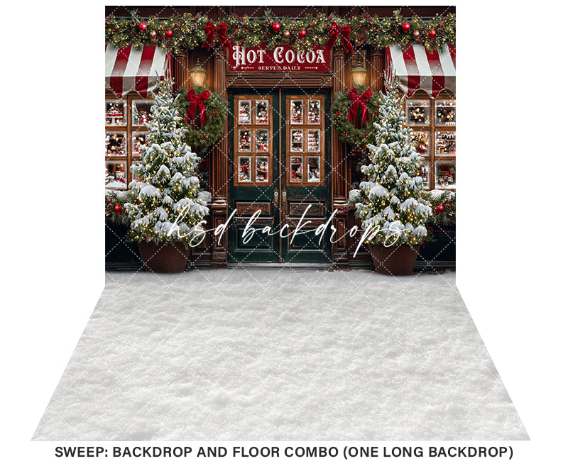 Hot Cocoa Store Front (sweep options) - HSD Photography Backdrops