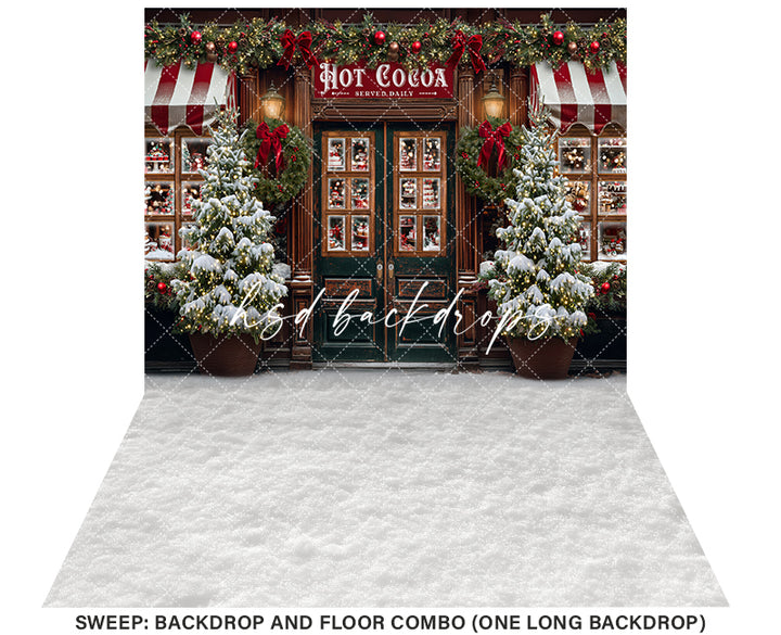 Hot Cocoa Store Front (sweep options) - HSD Photography Backdrops