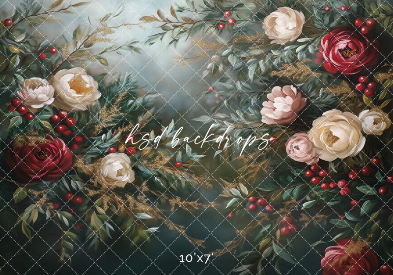 Festive Floral (sweep options) - HSD Photography Backdrops