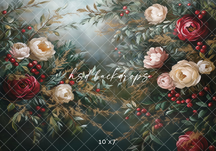 Festive Floral (sweep options) - HSD Photography Backdrops