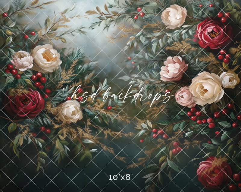 Festive Floral (sweep options) - HSD Photography Backdrops