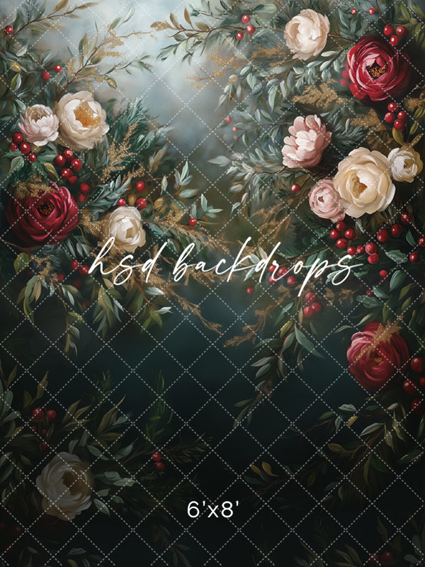 Festive Floral (sweep options) - HSD Photography Backdrops