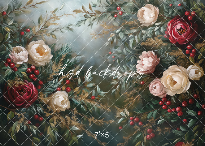 Festive Floral (sweep options) - HSD Photography Backdrops