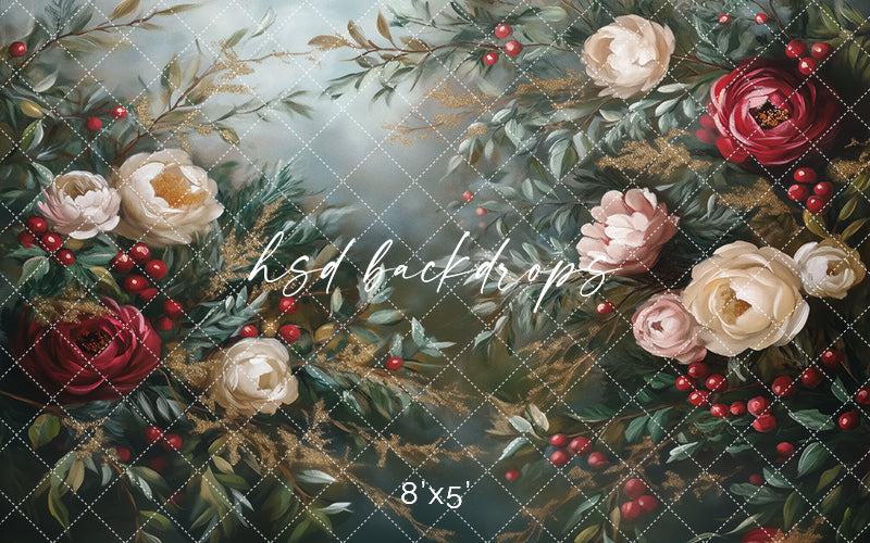 Festive Floral (sweep options) - HSD Photography Backdrops
