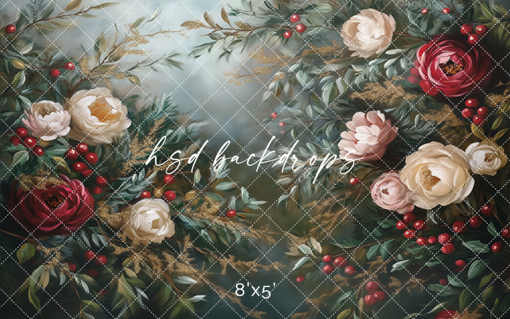 Festive Floral (sweep options) - HSD Photography Backdrops
