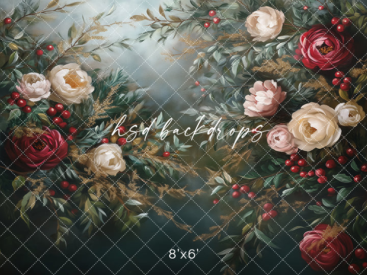 Festive Floral (sweep options) - HSD Photography Backdrops