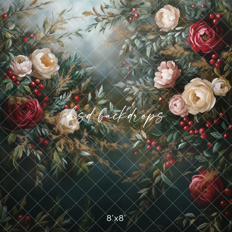 Festive Floral (sweep options) - HSD Photography Backdrops