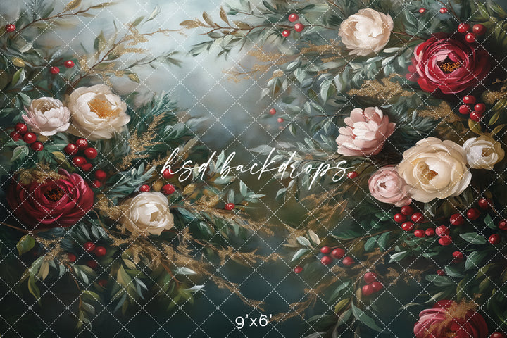 Festive Floral (sweep options) - HSD Photography Backdrops