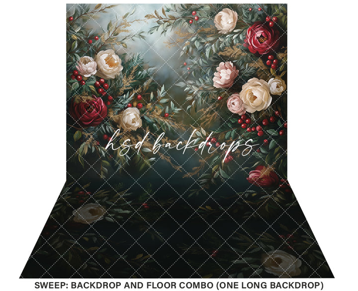 Festive Floral (sweep options) - HSD Photography Backdrops