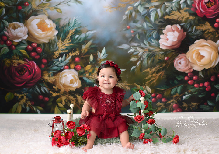 Festive Floral (sweep options) - HSD Photography Backdrops