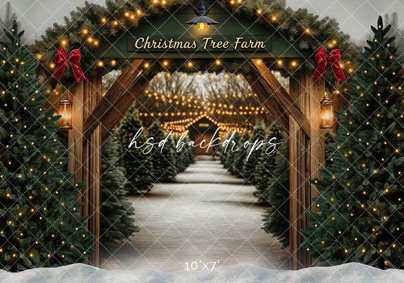 Arched Tree Farm Entrance (sweep options) - HSD Photography Backdrops