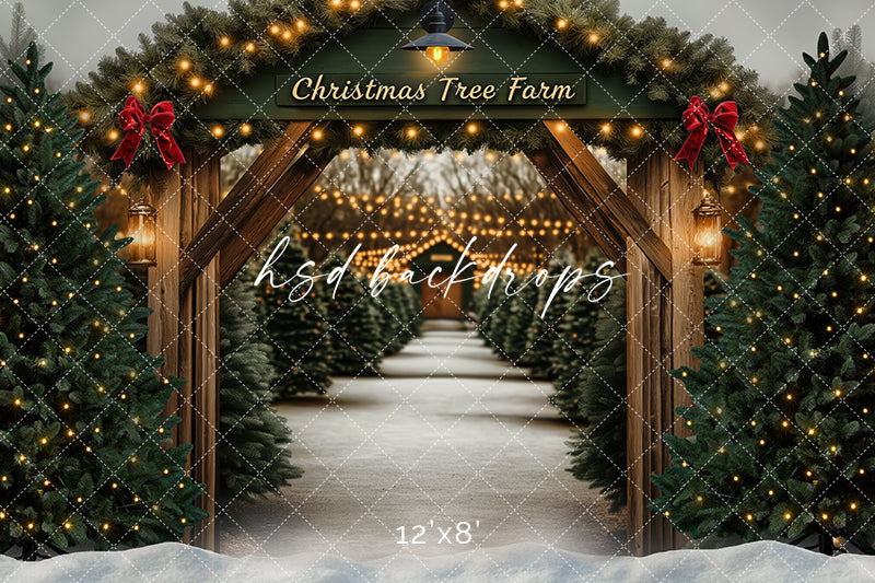 Arched Tree Farm Entrance (sweep options) - HSD Photography Backdrops