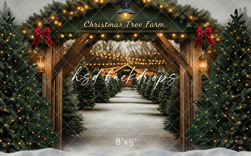 Arched Tree Farm Entrance (sweep options) - HSD Photography Backdrops