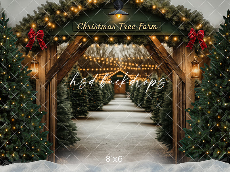 Arched Tree Farm Entrance (sweep options) - HSD Photography Backdrops
