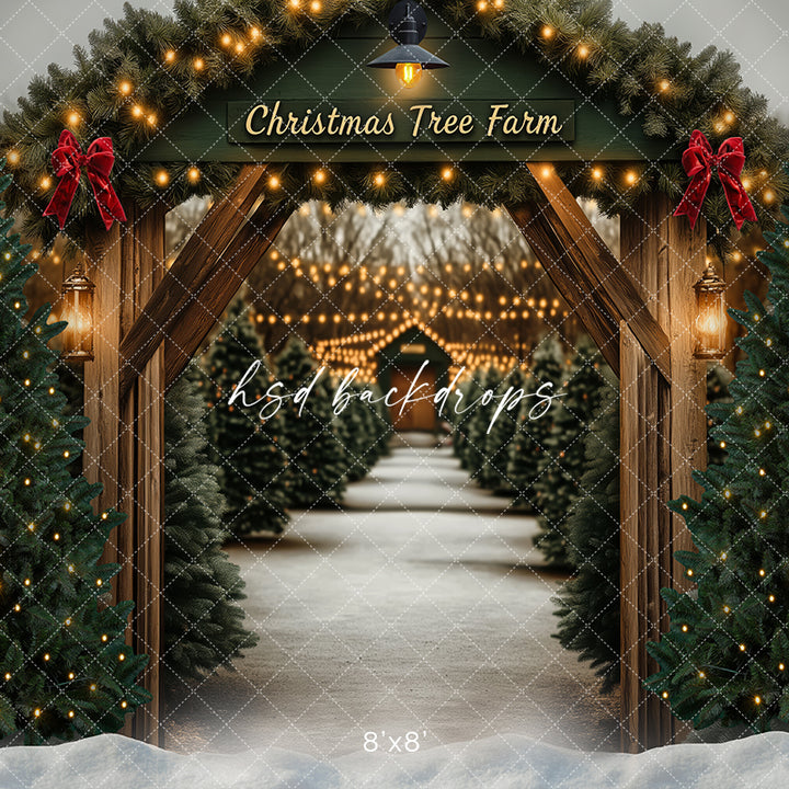 Arched Tree Farm Entrance (sweep options) - HSD Photography Backdrops