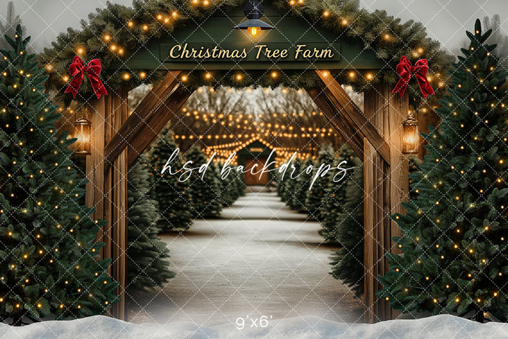 Arched Tree Farm Entrance (sweep options) - HSD Photography Backdrops