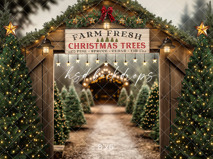 Farm Fresh Trees Entrance (sweep options) - HSD Photography Backdrops