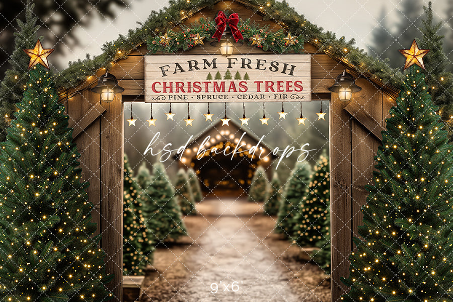 Farm Fresh Trees Entrance (sweep options) - HSD Photography Backdrops