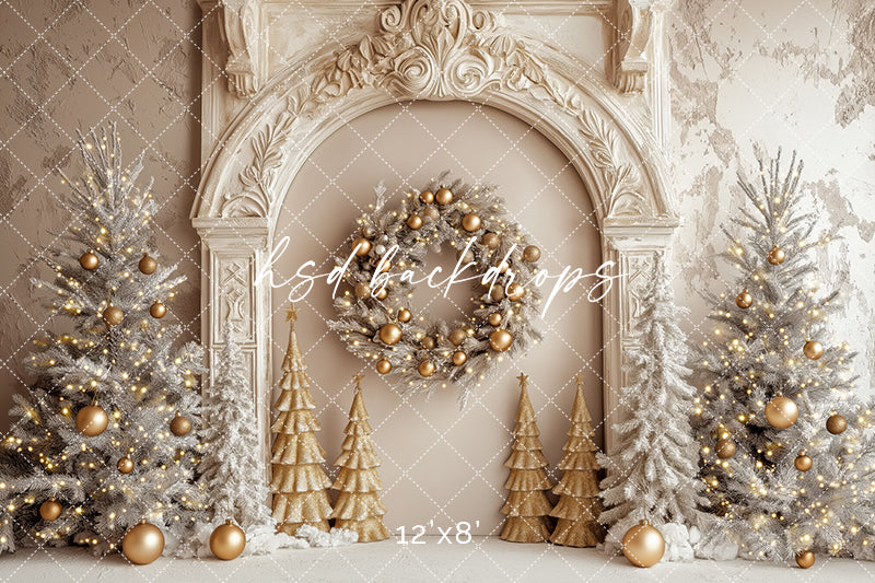 Elegant Arched Christmas Wall (sweep options) - HSD Photography Backdrops