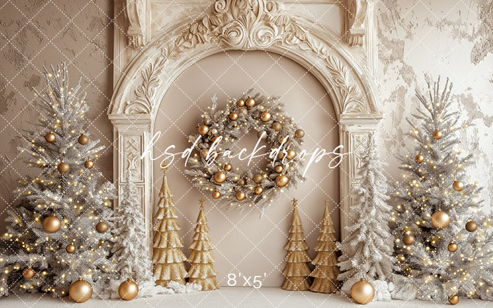 Elegant Arched Christmas Wall (sweep options) - HSD Photography Backdrops