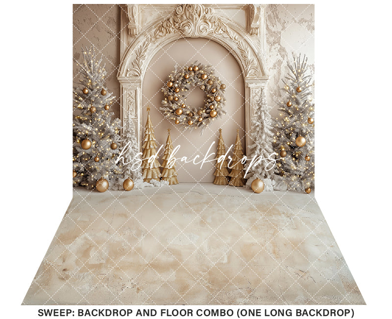 Elegant Arched Christmas Wall (sweep options) - HSD Photography Backdrops