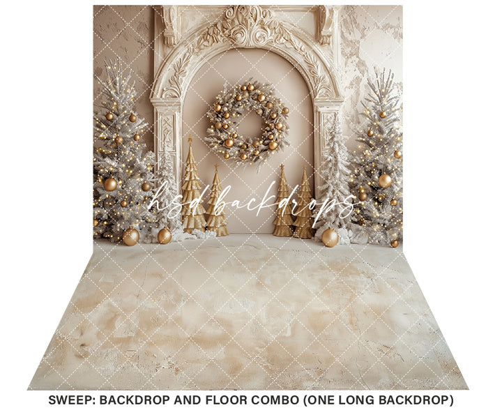Elegant Arched Christmas Wall (sweep options) - HSD Photography Backdrops