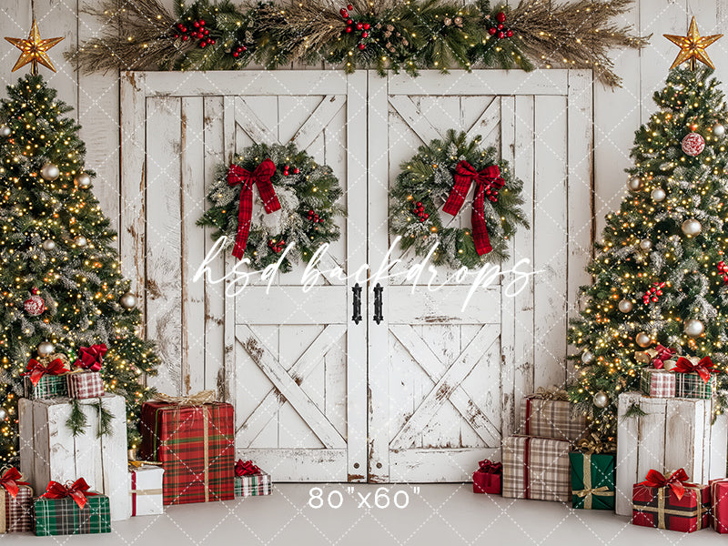 Festive Christmas Barn Doors Backdrop for Photography – HSD Photography ...